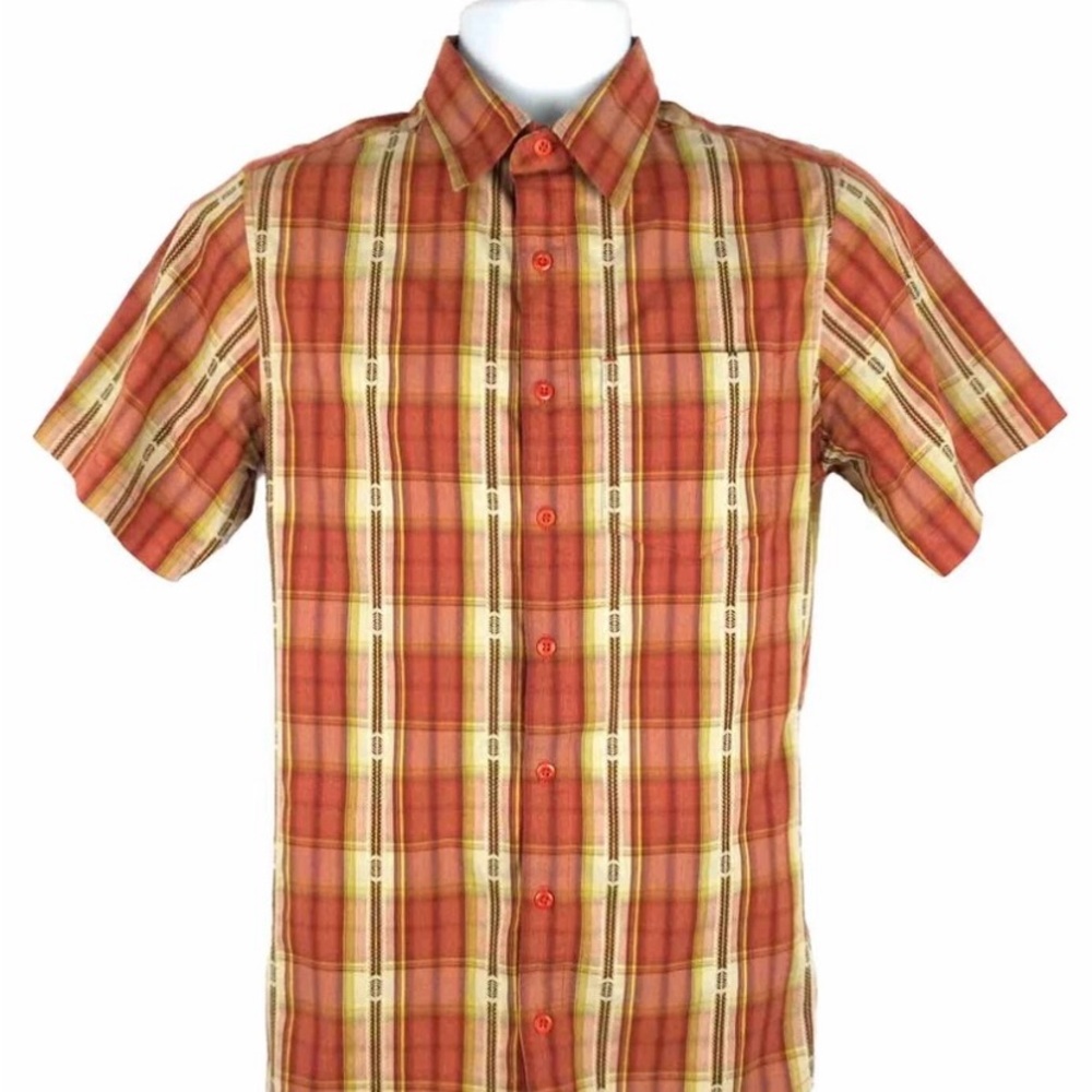 SHERPA Men's Casual Shirt Plaid Short Sleeve